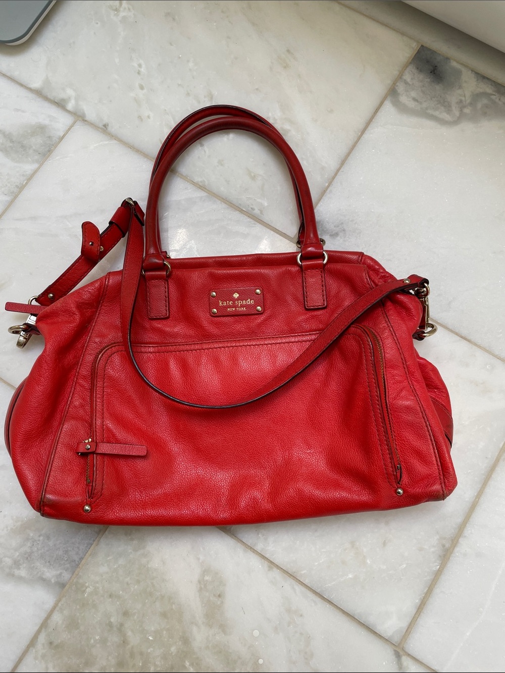 kate spade Red Leather Shoulder Satchel